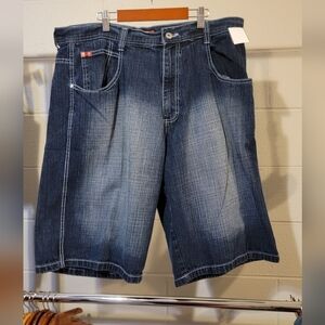 Southpole Mens Baggy Wide Denim Jean Shorts